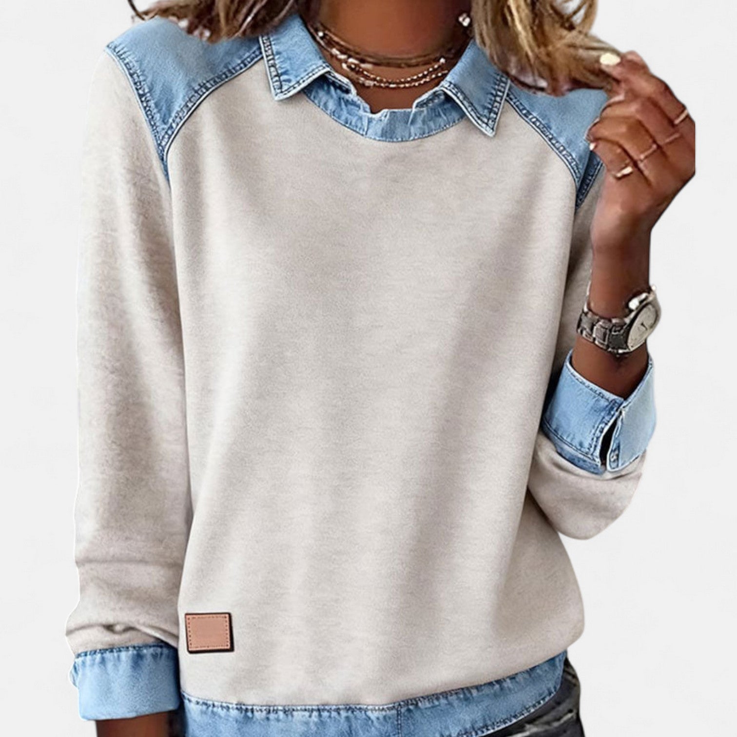 Blusa Casual de Manga Larga