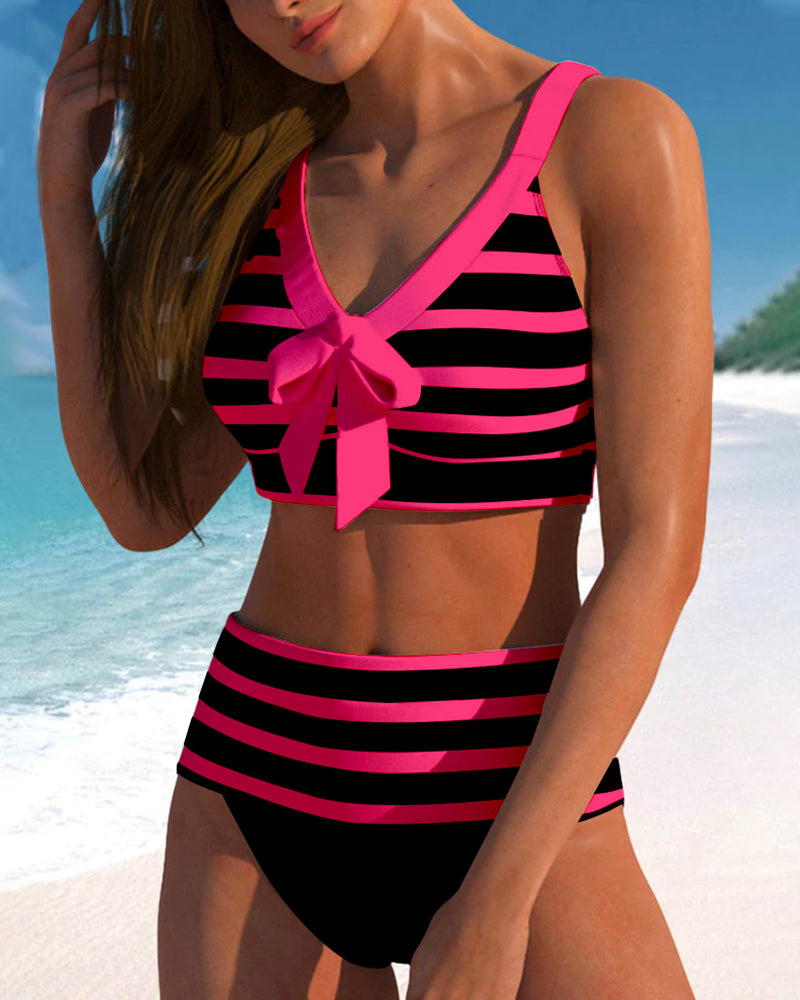 Carmen | Bikini de rayas con cintura alta