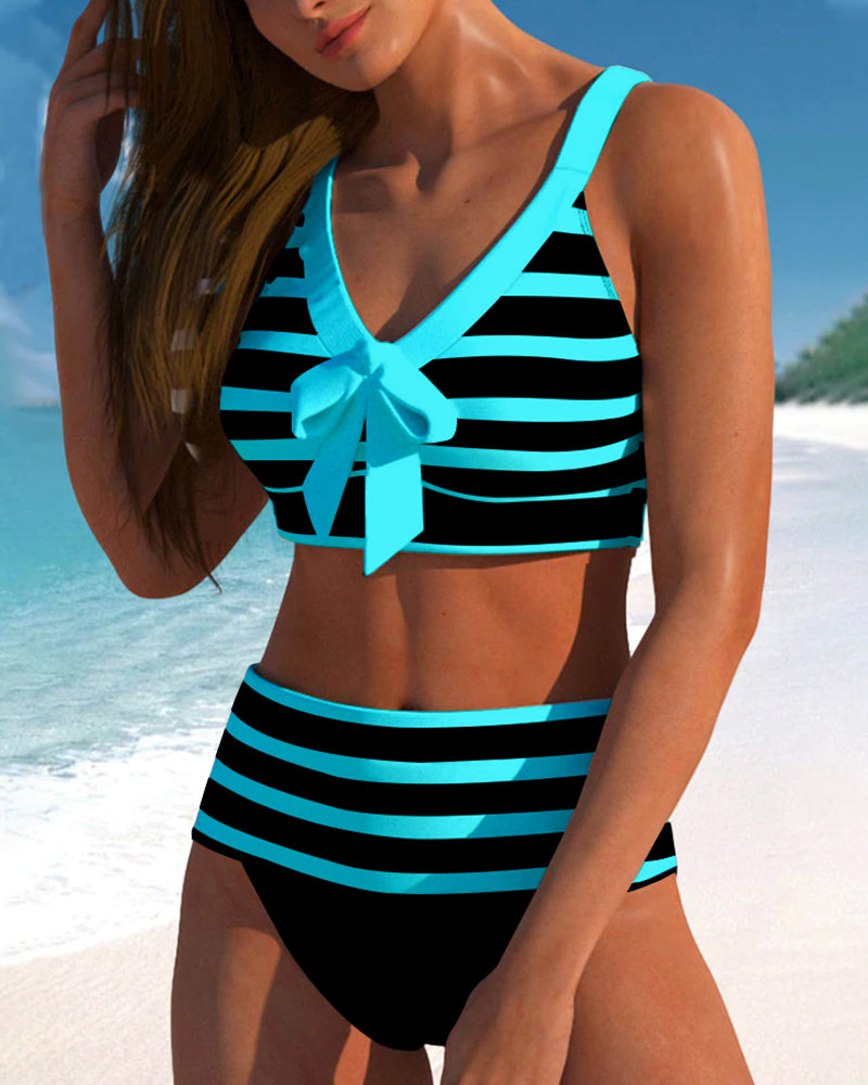 Bloom | Bikini de rayas con cintura alta