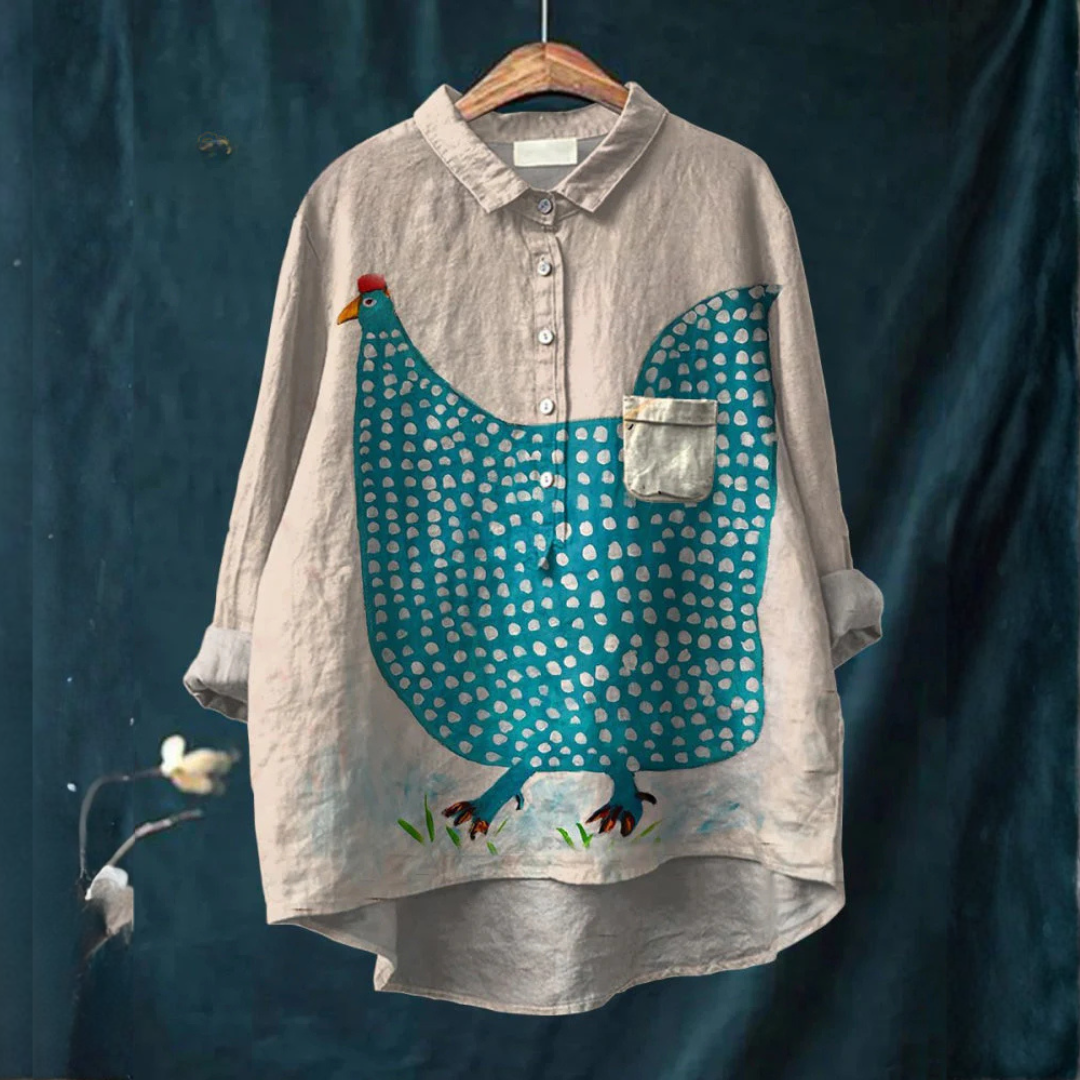 Selene™ | Blusa de Lino Atemporal con Estampado