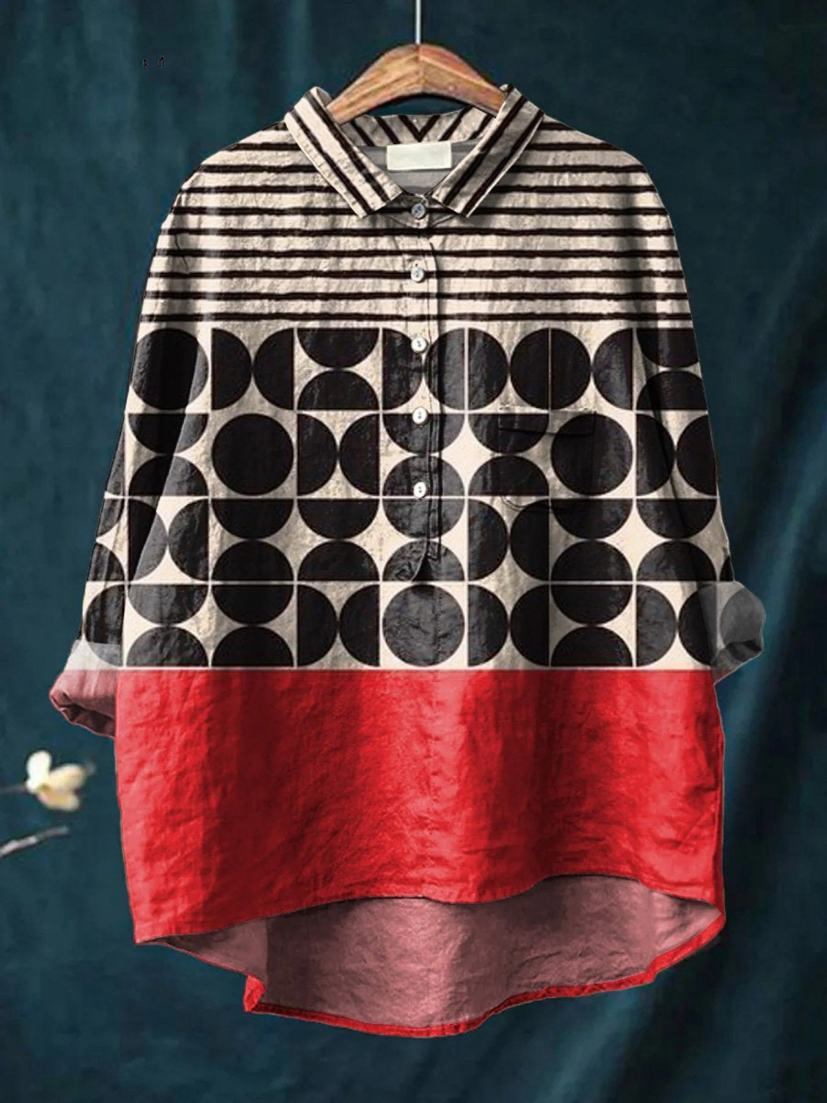 Tessa | Camiseta casual para mujer con estampados geométricos artísticos