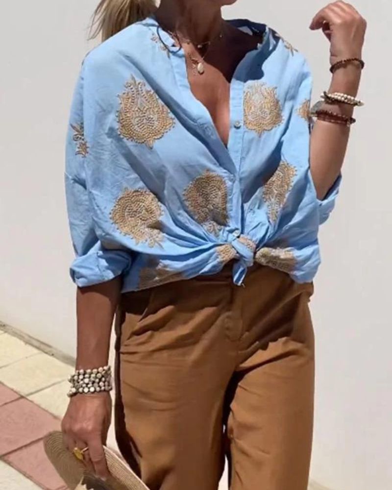 Lina – Blusa con bordados elegantes