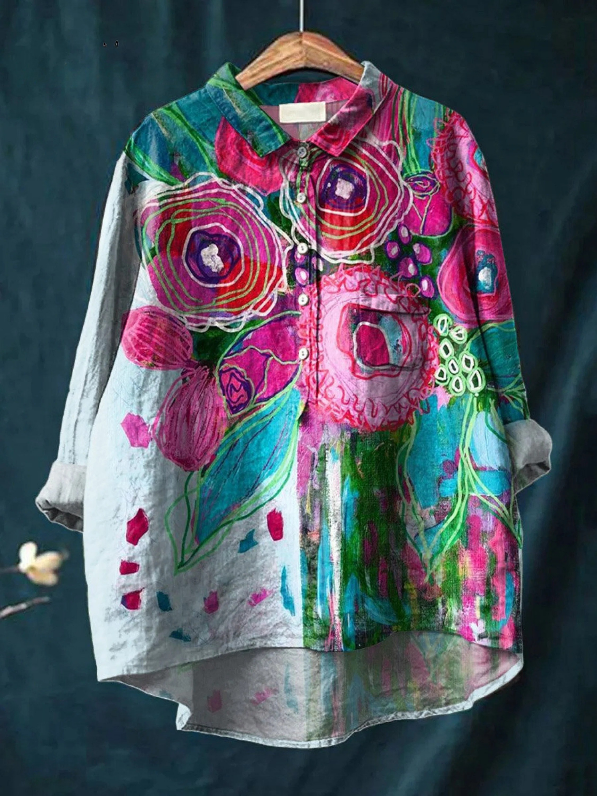 Skylar | Camiseta Casual de Arte Floral Vintage Liebe