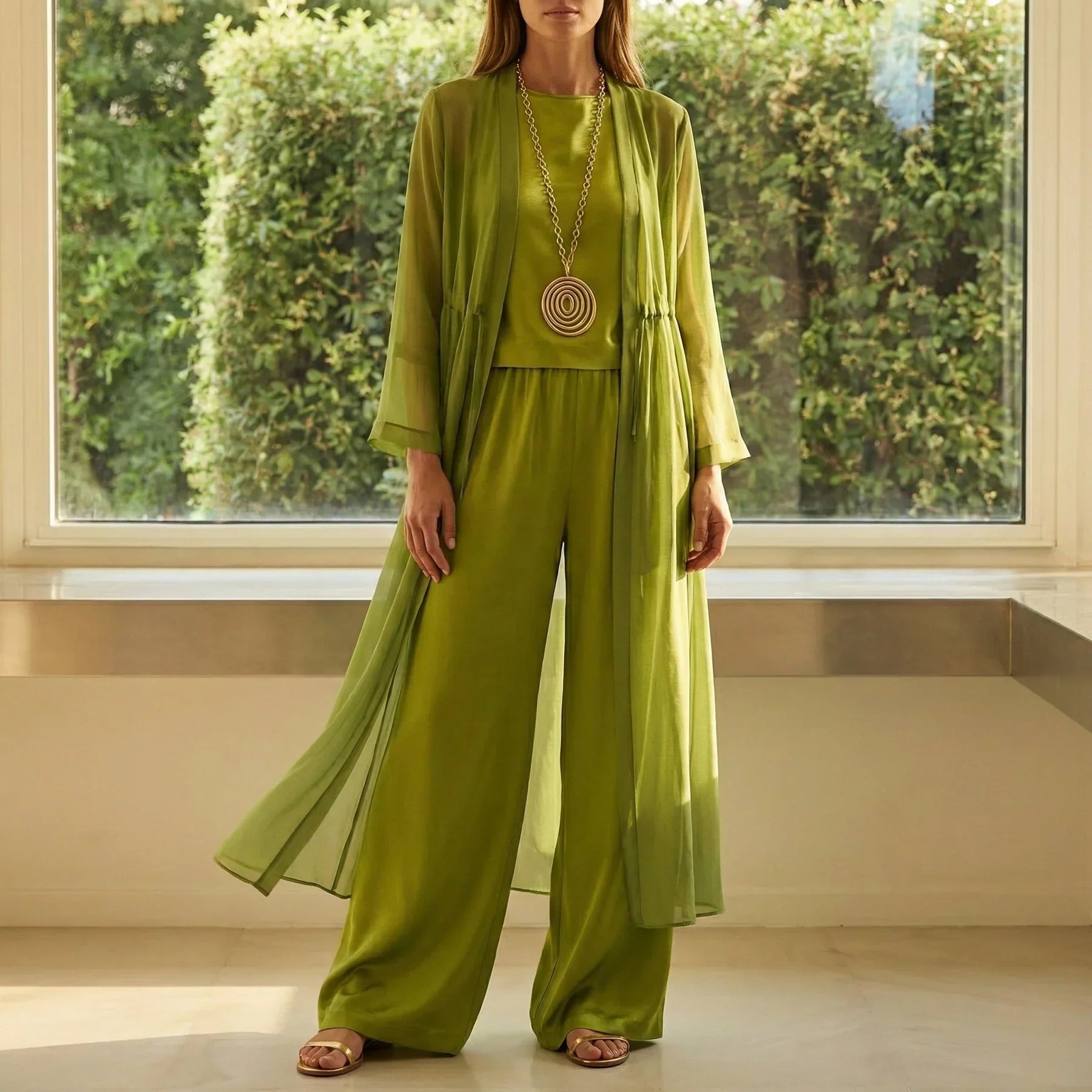 Elvira | Túnica Suelta y Conjuntos de Pantalones de Pierna Ancha