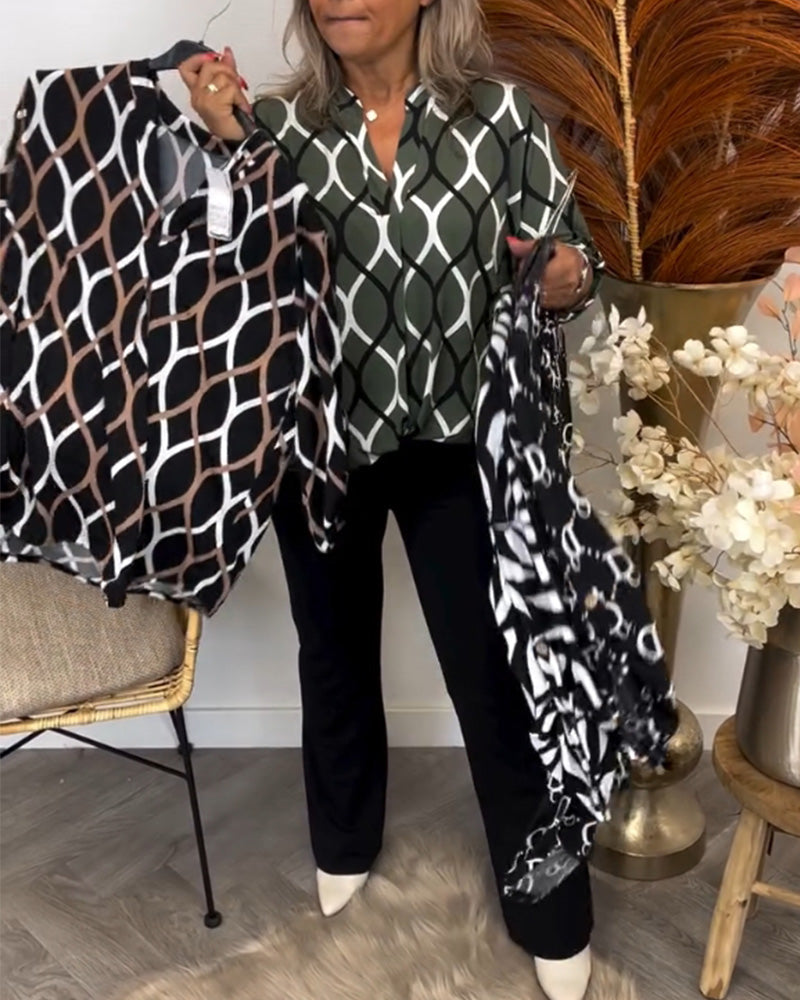 Noor – Blusa con Estampado Gráfico