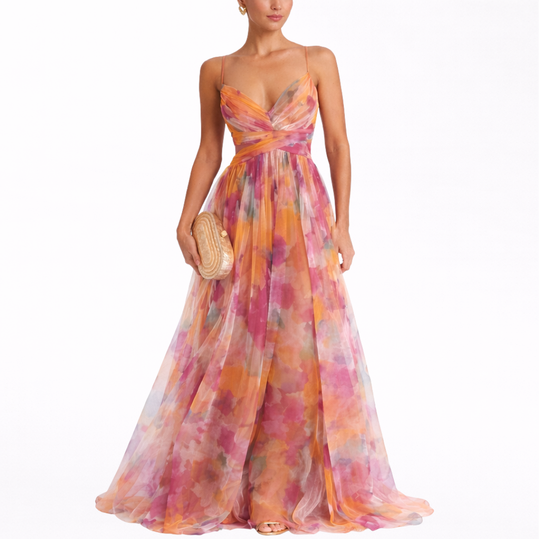 Giselle | Maxi vestido encantador con estampado floral