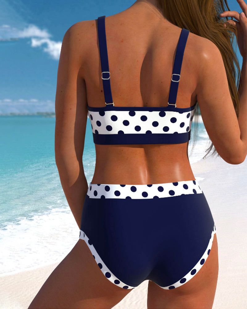 Liesbeth - Bikini de Cintura Alta con Diseño Patchwork