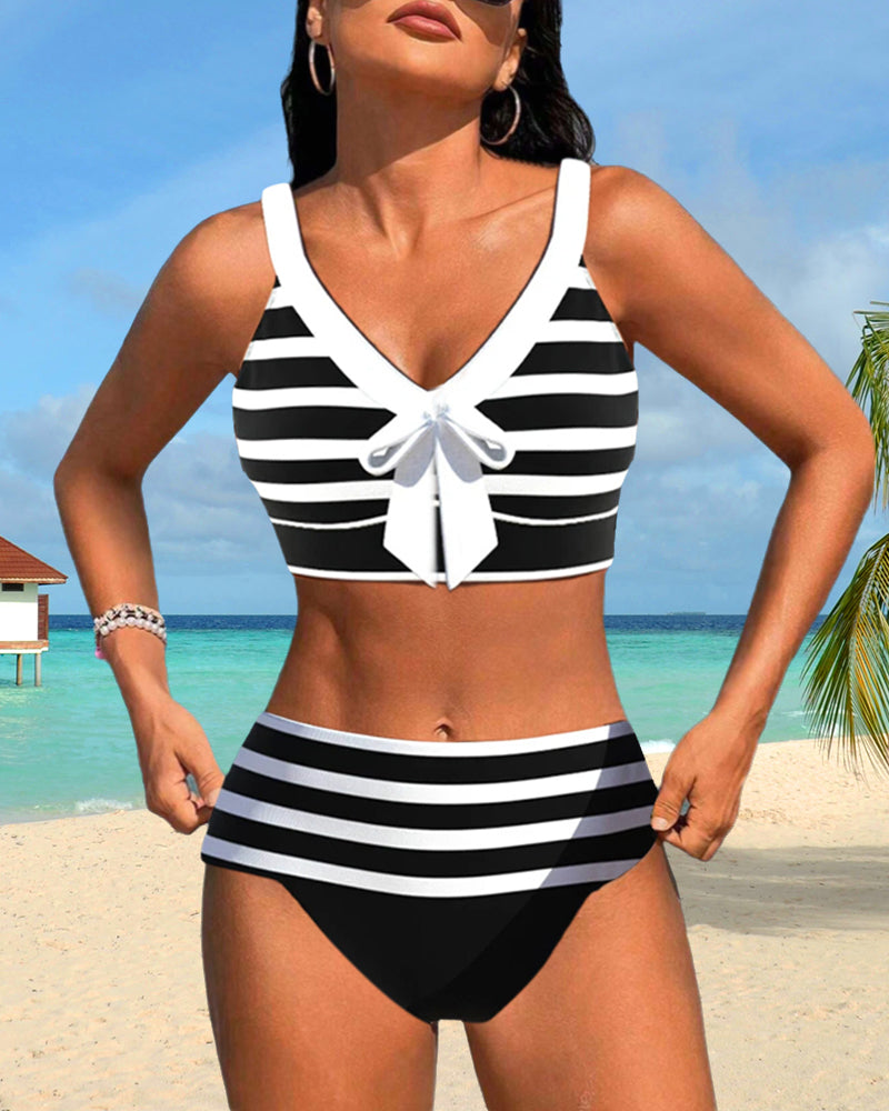 Bloom | Bikini de rayas con cintura alta