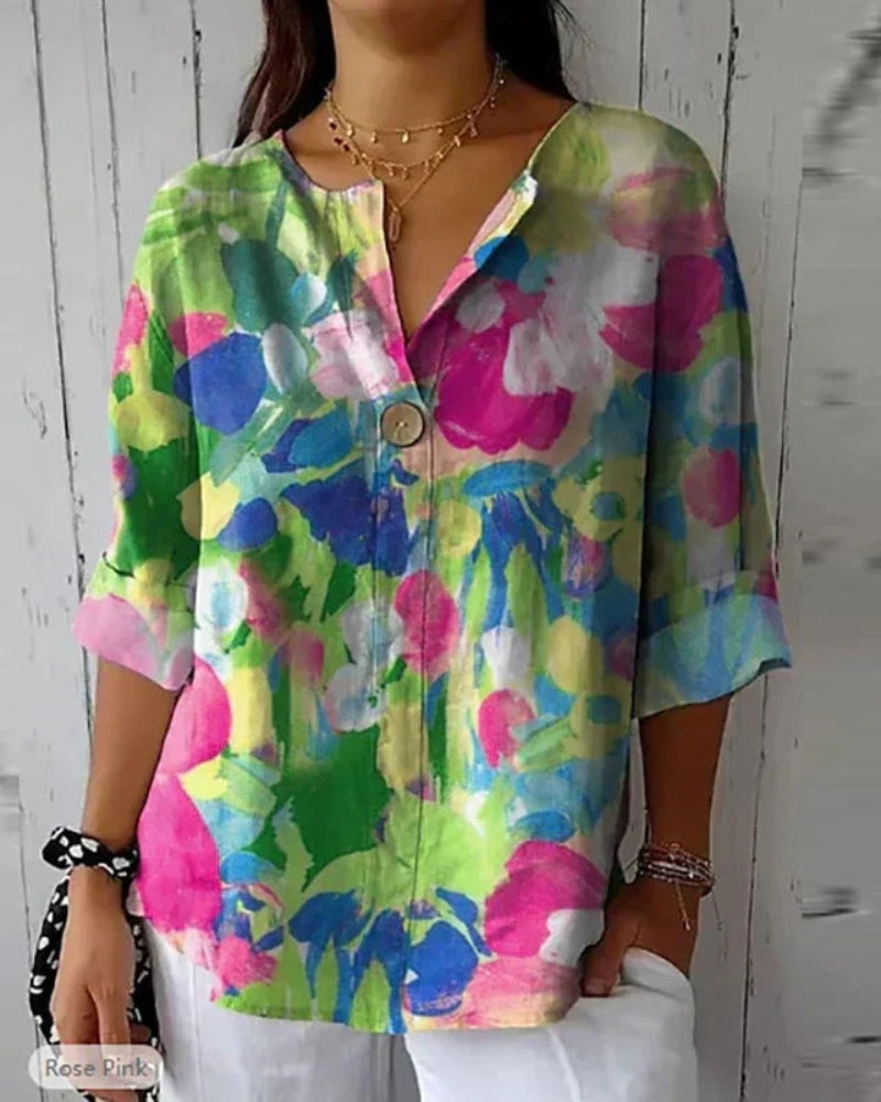 HELEINA - Blusa vintage floreada