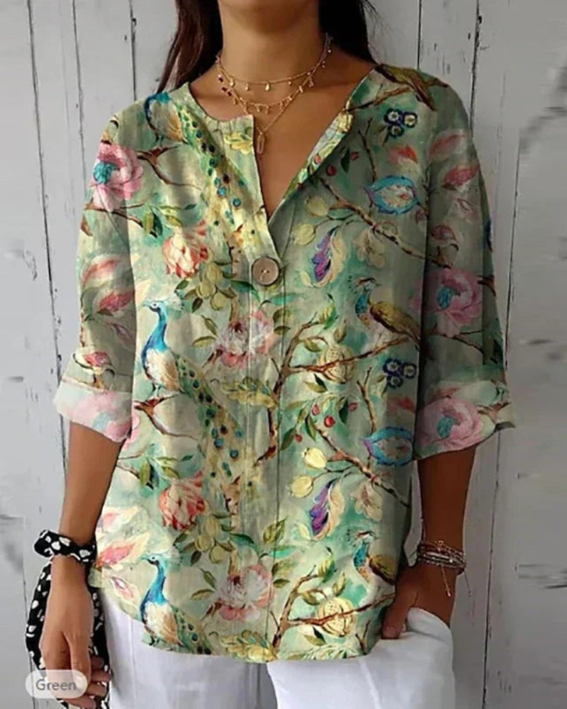 HELEINA - Blusa vintage floreada