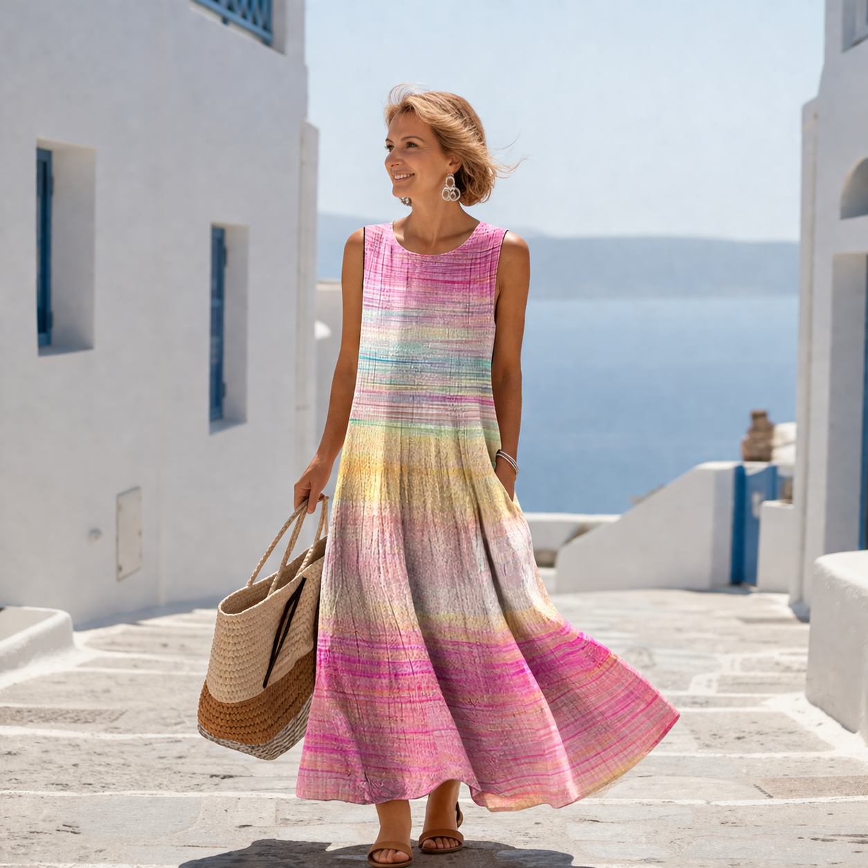 Vestido de Verano Cómodo de Estilo Italiano – Cubriente y Ligero