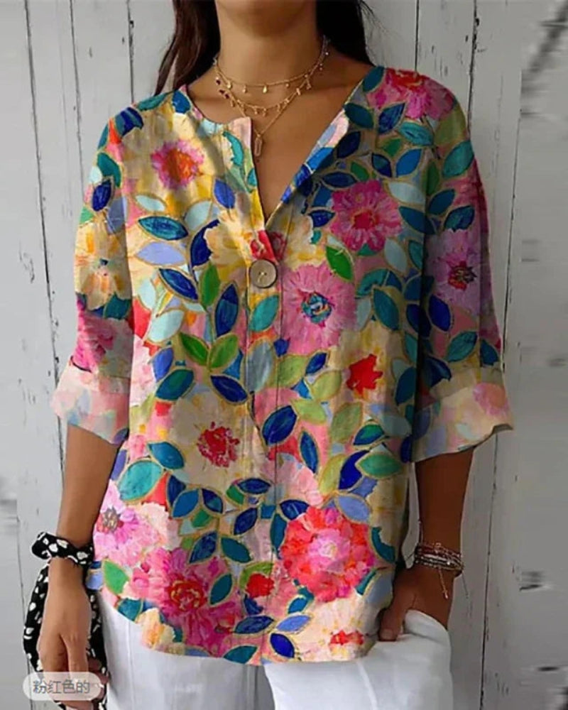 HELEINA - Blusa vintage floreada