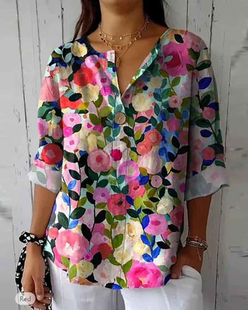 HELEINA - Blusa vintage floreada