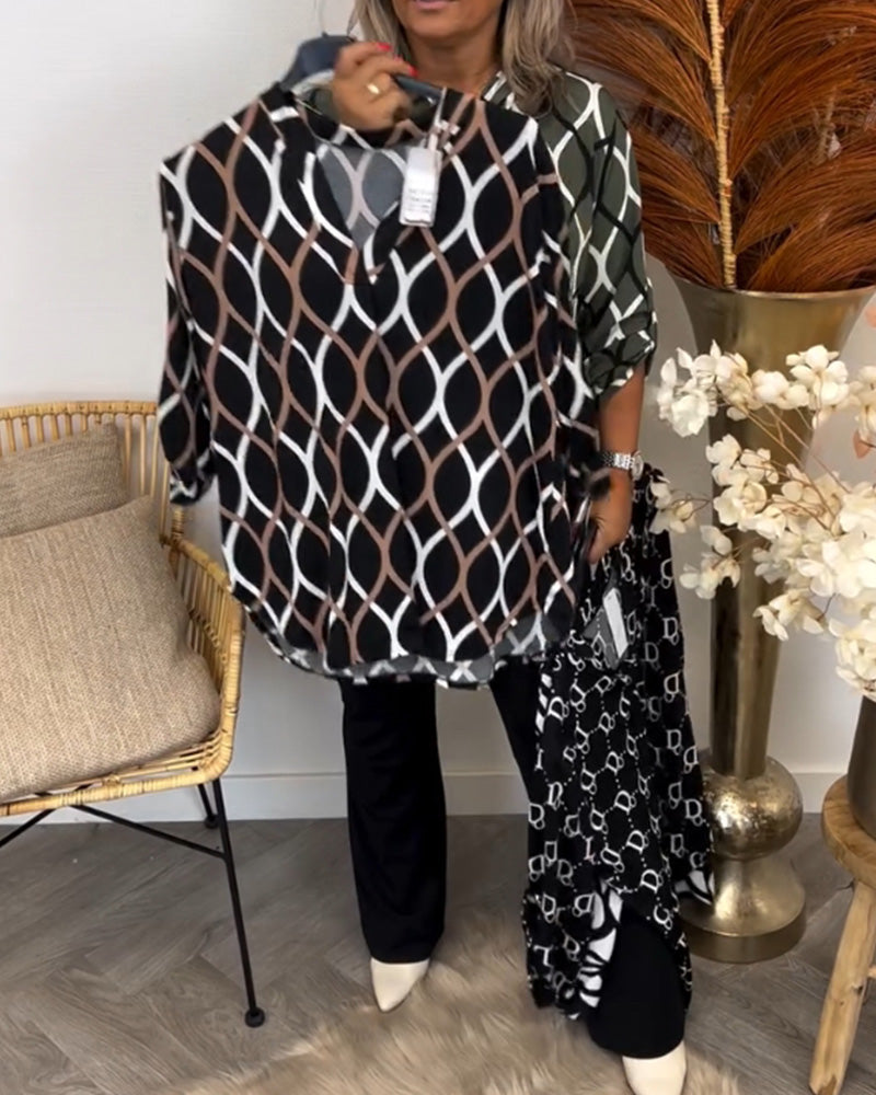 Noor – Blusa con Estampado Gráfico