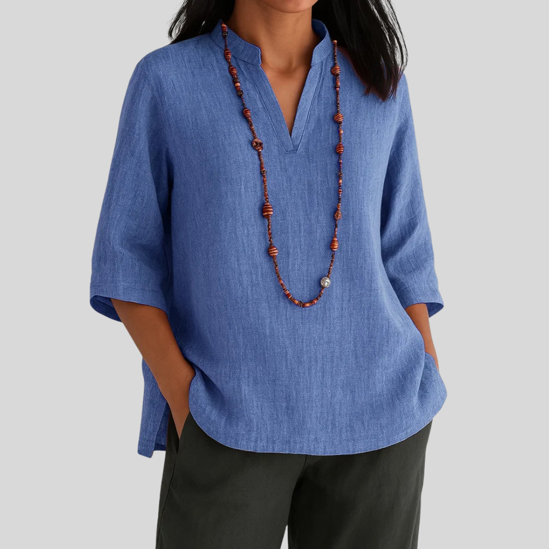 Luna – Blusa de lino con elegancia relajada