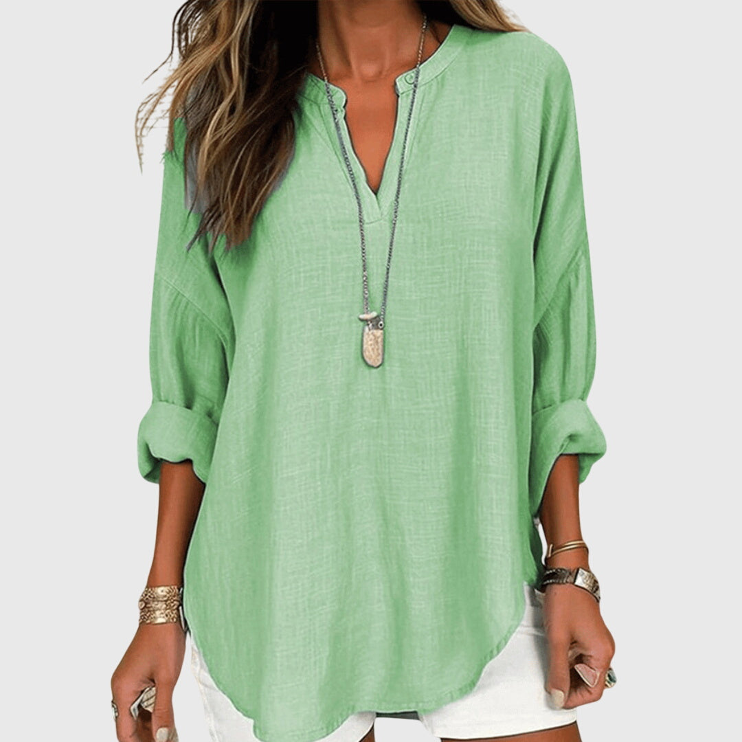 Lenara™ | Camisa de Playa Elegante y Fluida