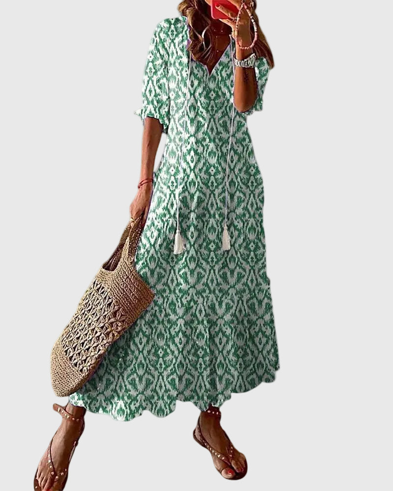 Amalia | Vestido Maxi Boho Vintage de Verano
