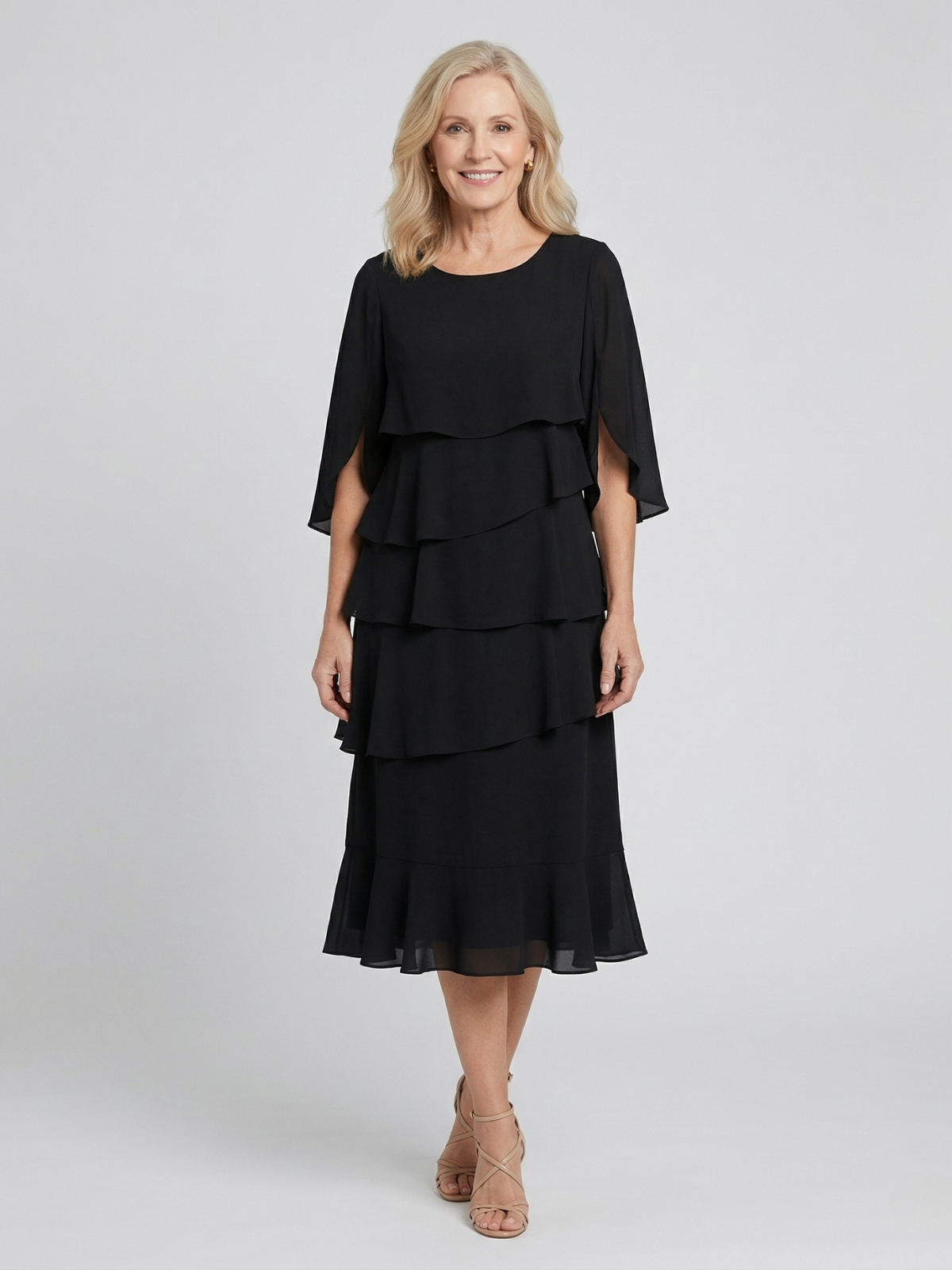 Vestido Elegante con Volantes Angela