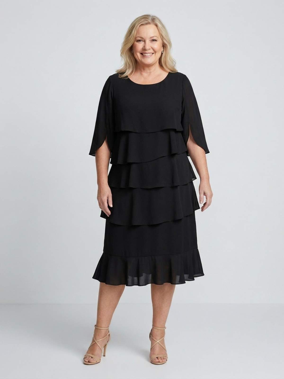 Vestido Elegante con Volantes Angela