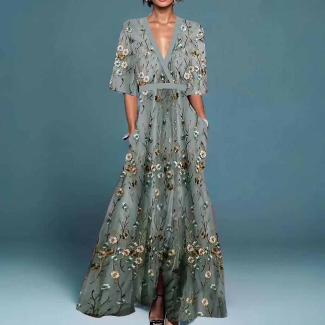 Michelle™ - Vestido Envolvente Floral Elegante