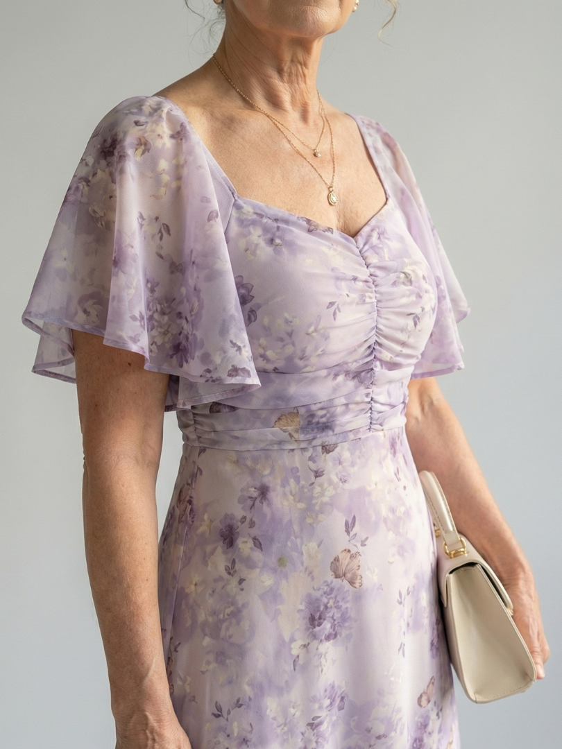 Vaelis | Vestido Midi Mouw Flutter