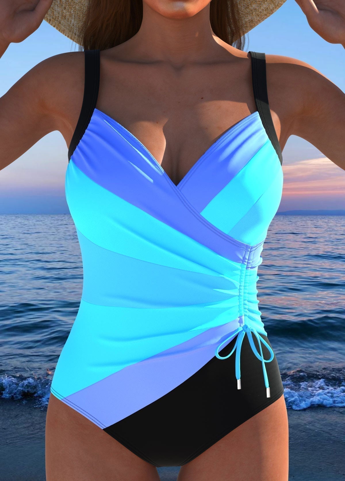 Traje de Baño Luxe Surplice con Estampado Colorido