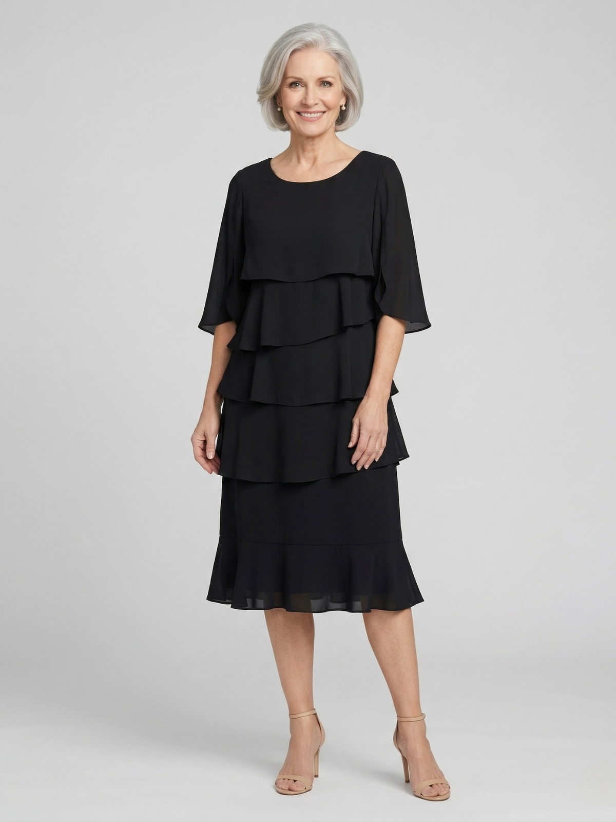 Vestido Elegante con Volantes Angela
