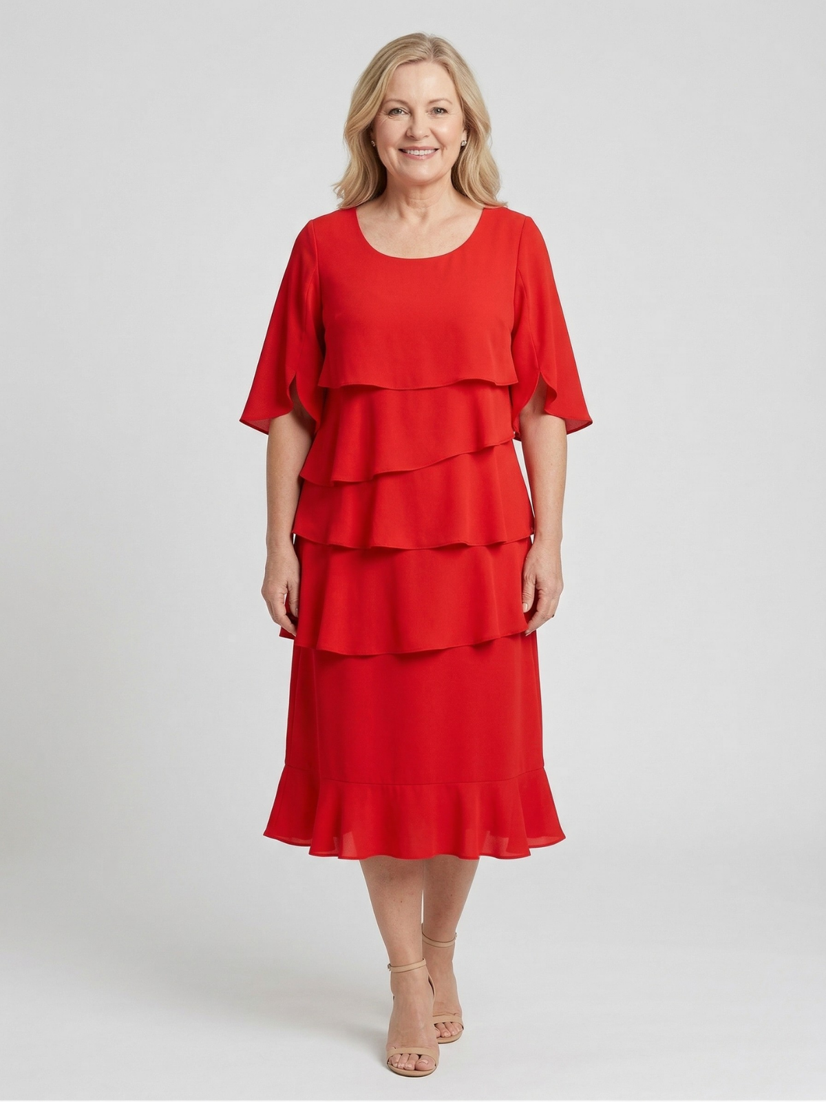 Vestido Elegante con Volantes Angela