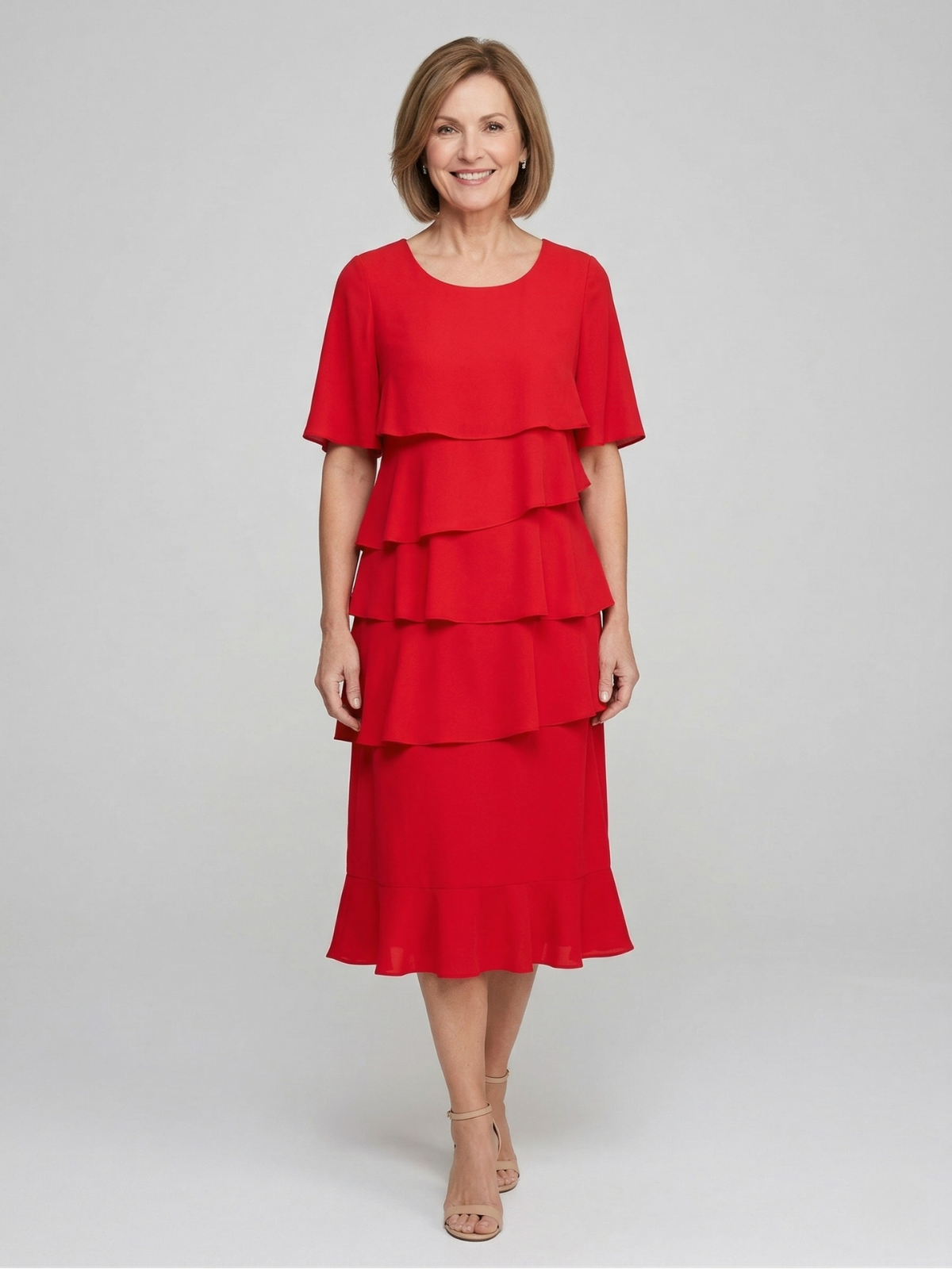 Vestido Elegante con Volantes Angela
