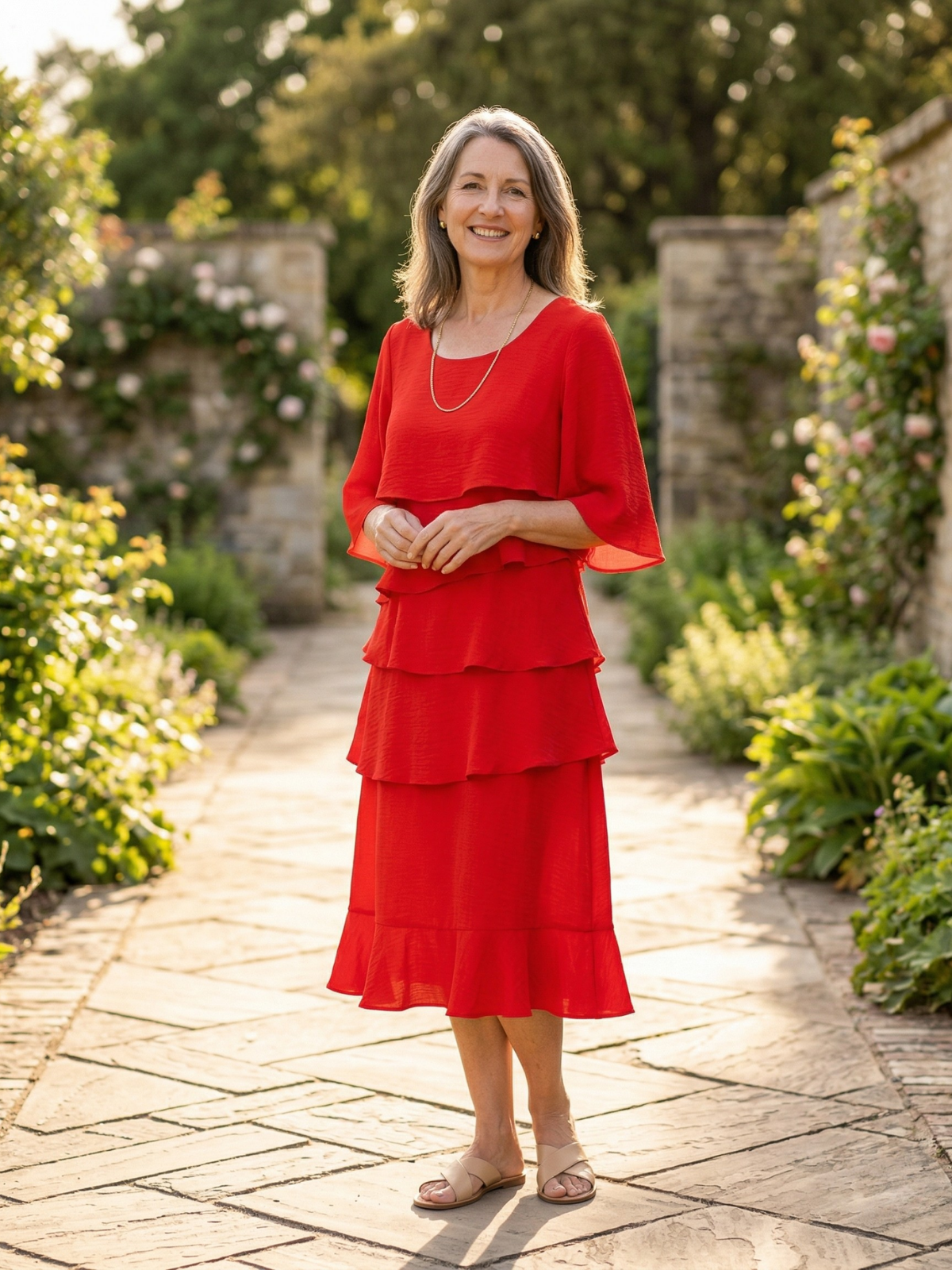 Vestido Elegante con Volantes Angela