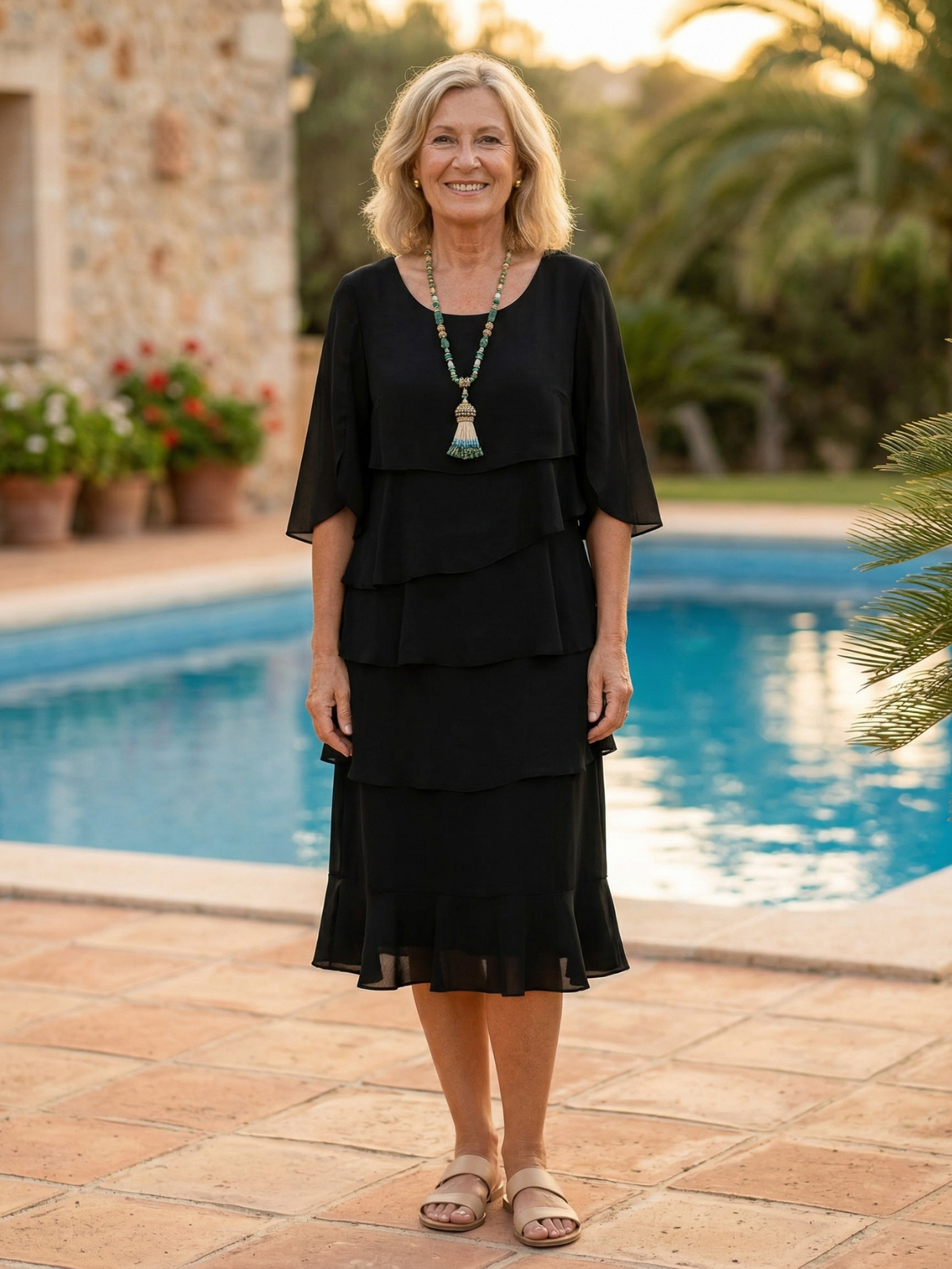 Vestido Elegante con Volantes Angela