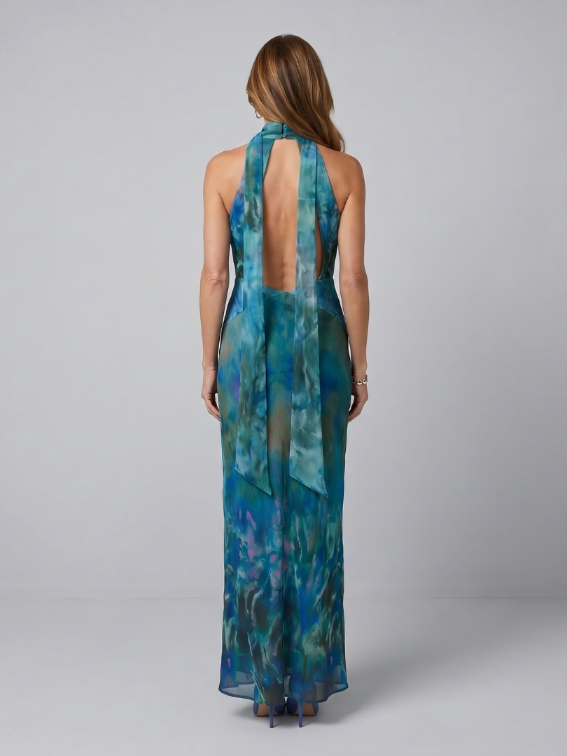 Juniper | Vestido Maxi Sin Mangas con Cuello Halter