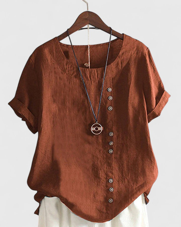 Elisavie | Blusa de Manga Corta Cómoda