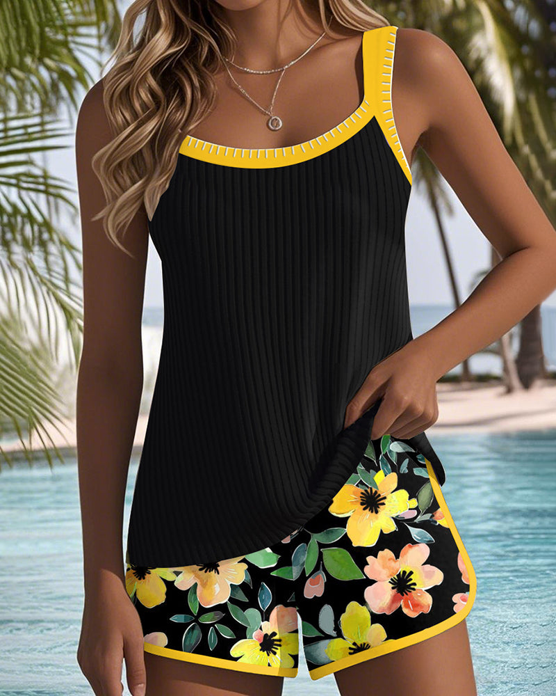 Daniela | Conjunto de Tankini Elegante de Dos Piezas