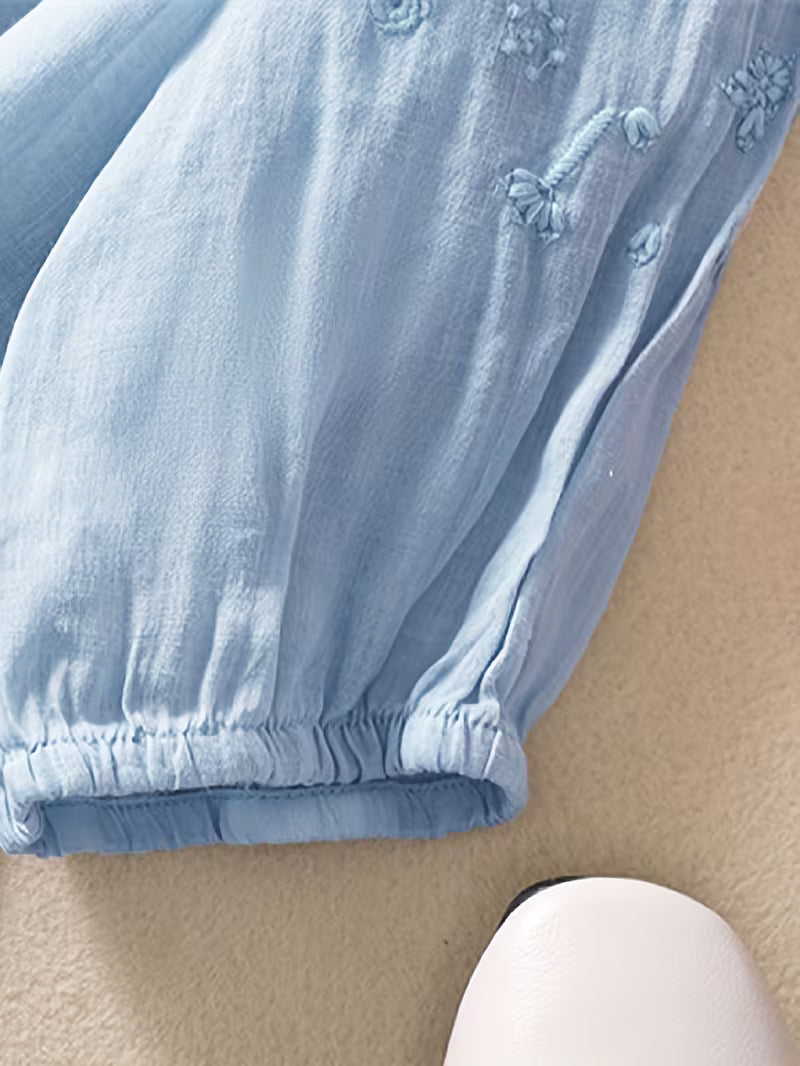 Éléna™ — Blusa bordada elegante en mezcla de lino