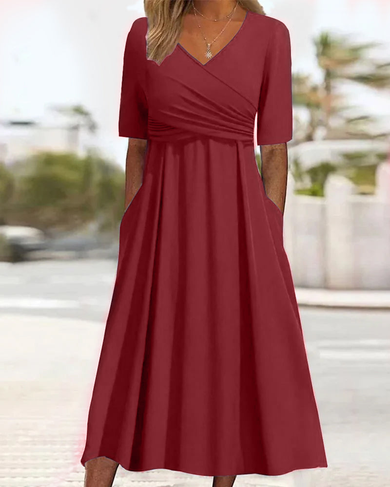 Pien - Vestido Cruzado Con Mangas Cortas