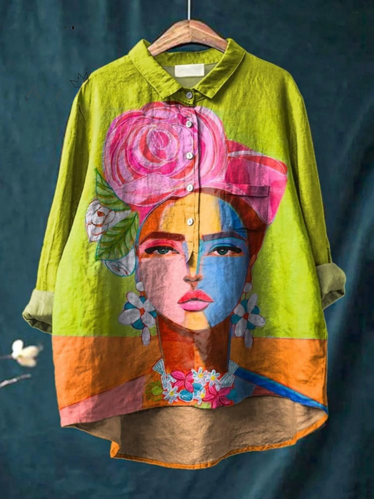 Eugen | Pintura al óleo Freda Retrato Arte Camiseta Casual para Dama