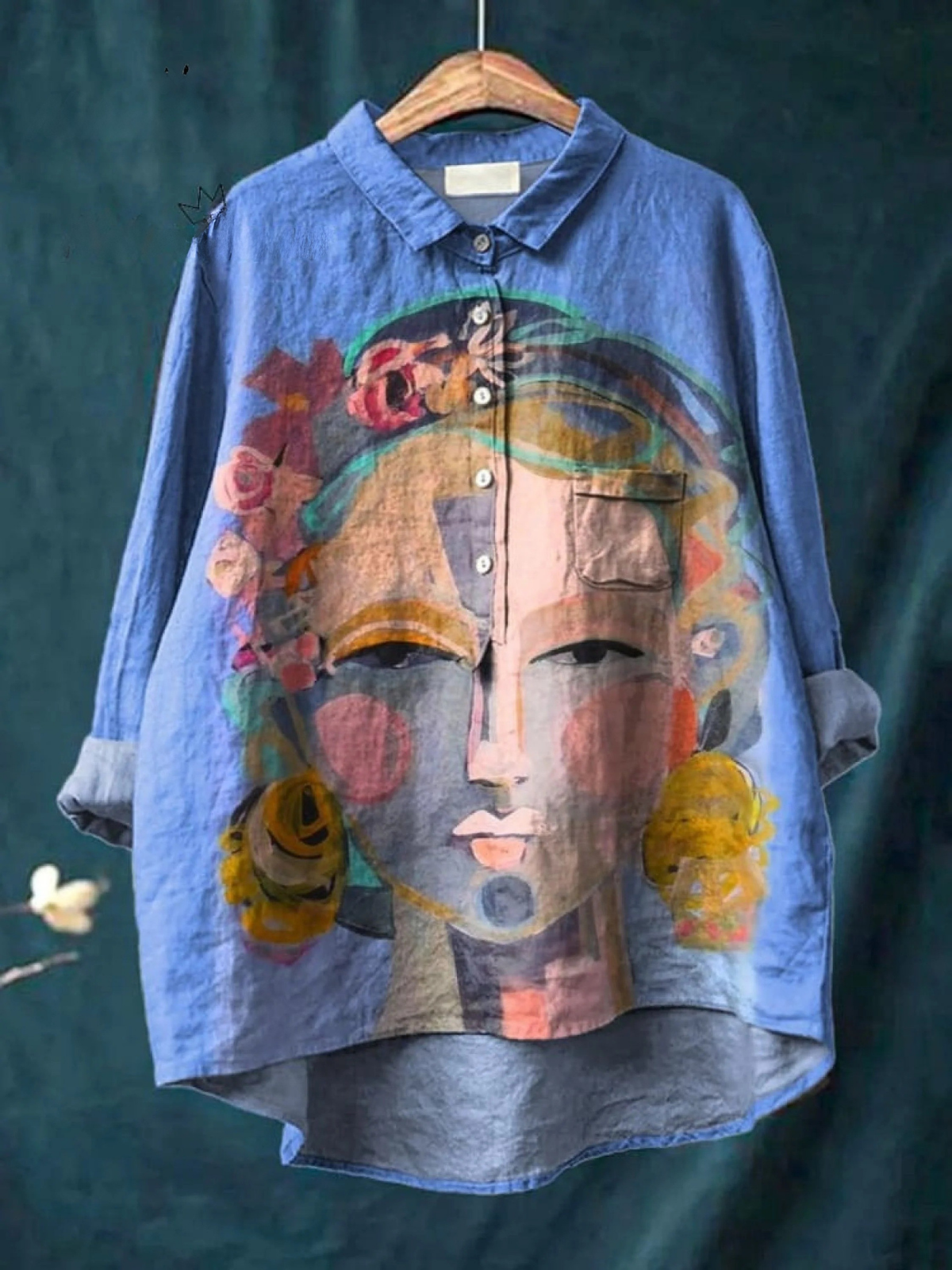 Eugen | Pintura al óleo Freda Retrato Arte Camiseta Casual para Dama