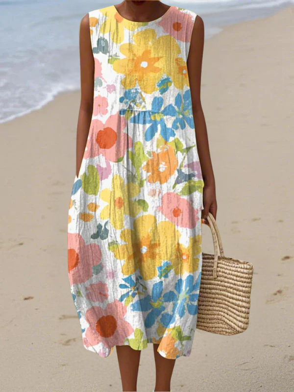 Ella™ Vestido Midi con Flores Pastel
