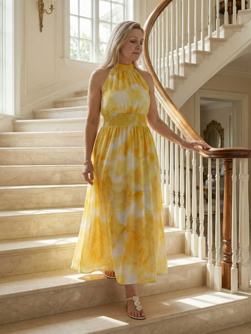 Sylin | Vestido Midi de Tirantes Pintado
