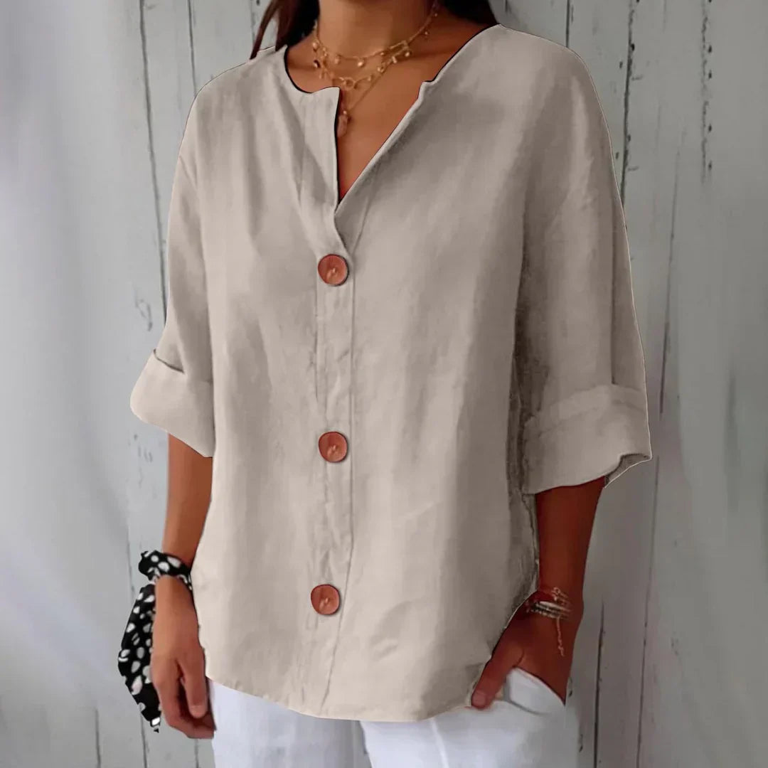 Liore™ – Blusa minimalista con estructura vertical