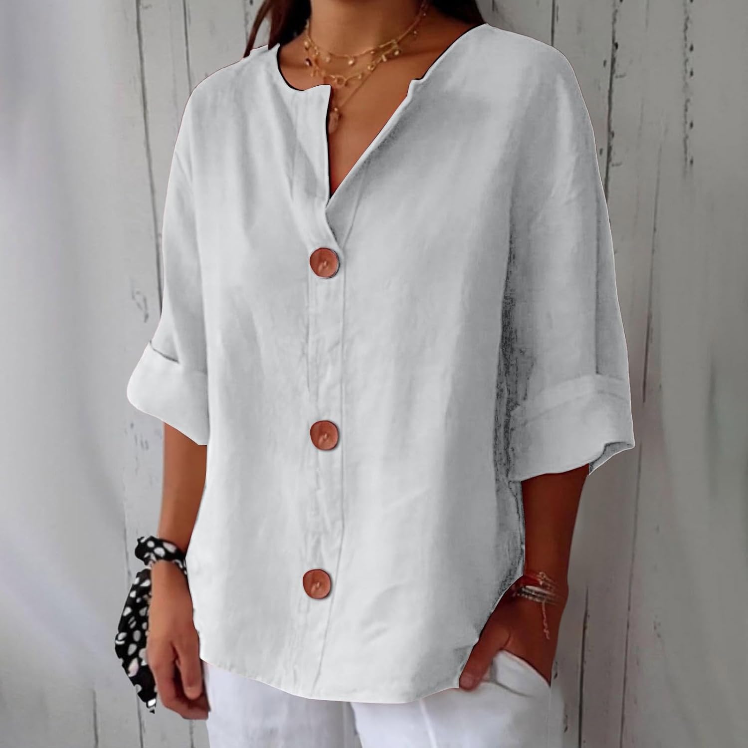 Liore™ – Blusa minimalista con estructura vertical