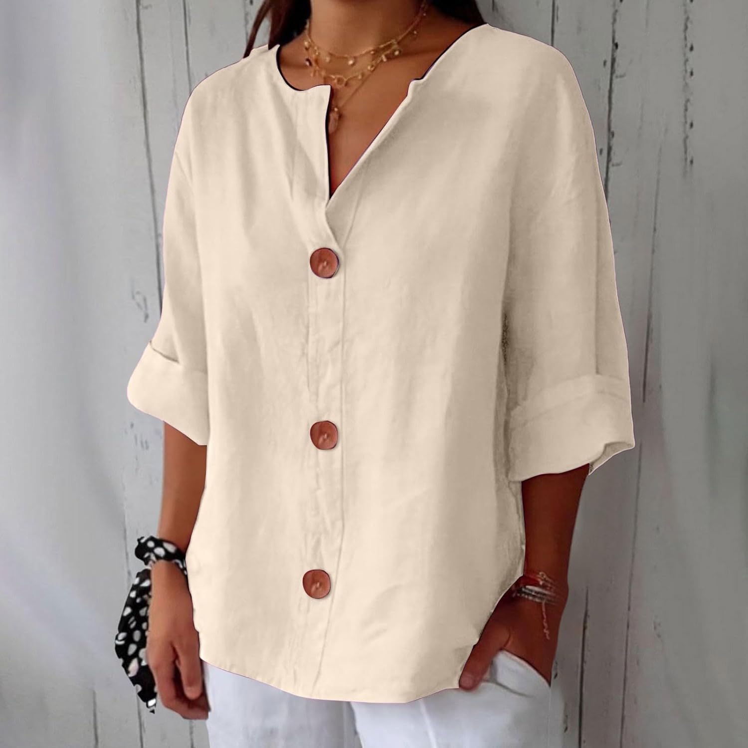 Liore™ – Blusa minimalista con estructura vertical