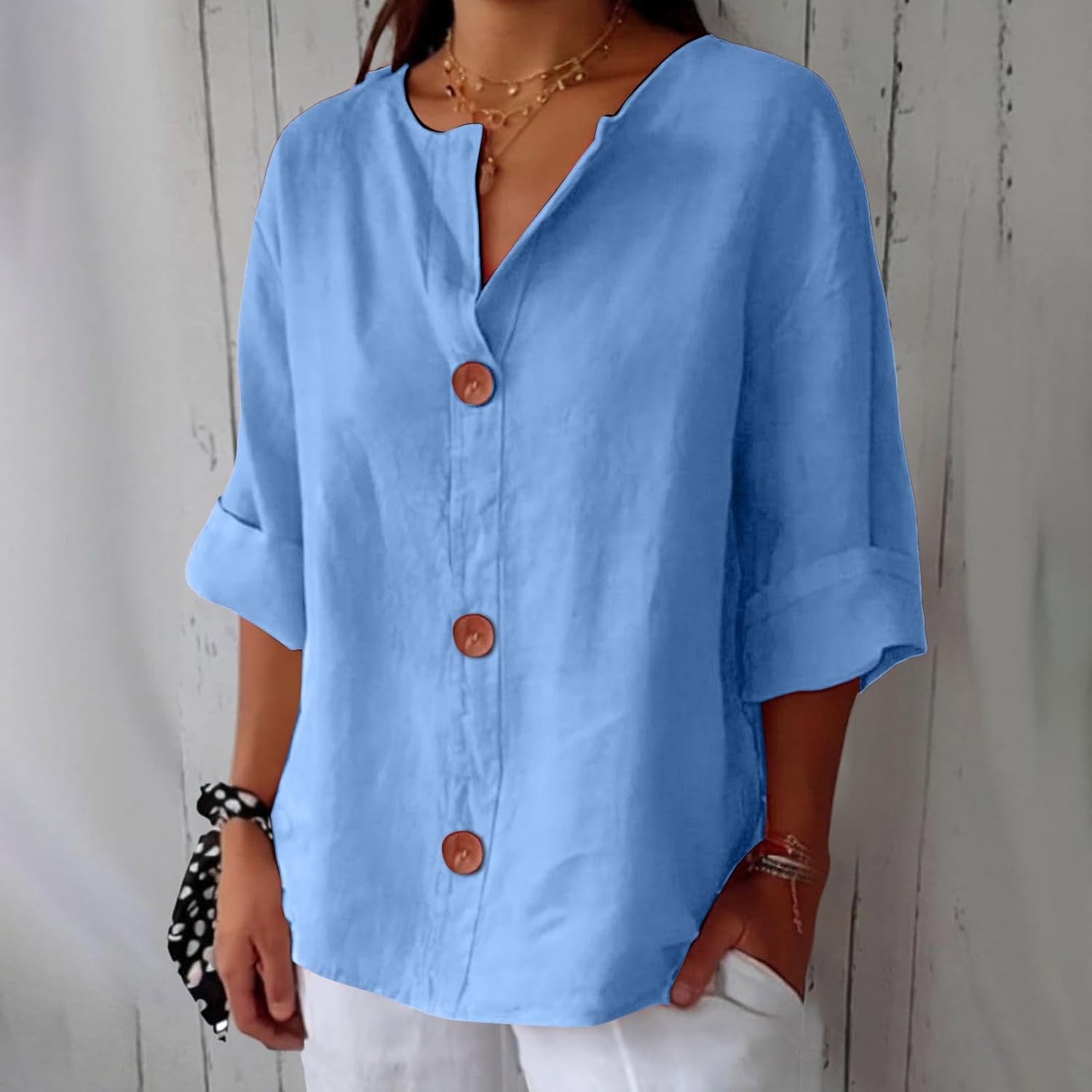 Liore™ – Blusa minimalista con estructura vertical