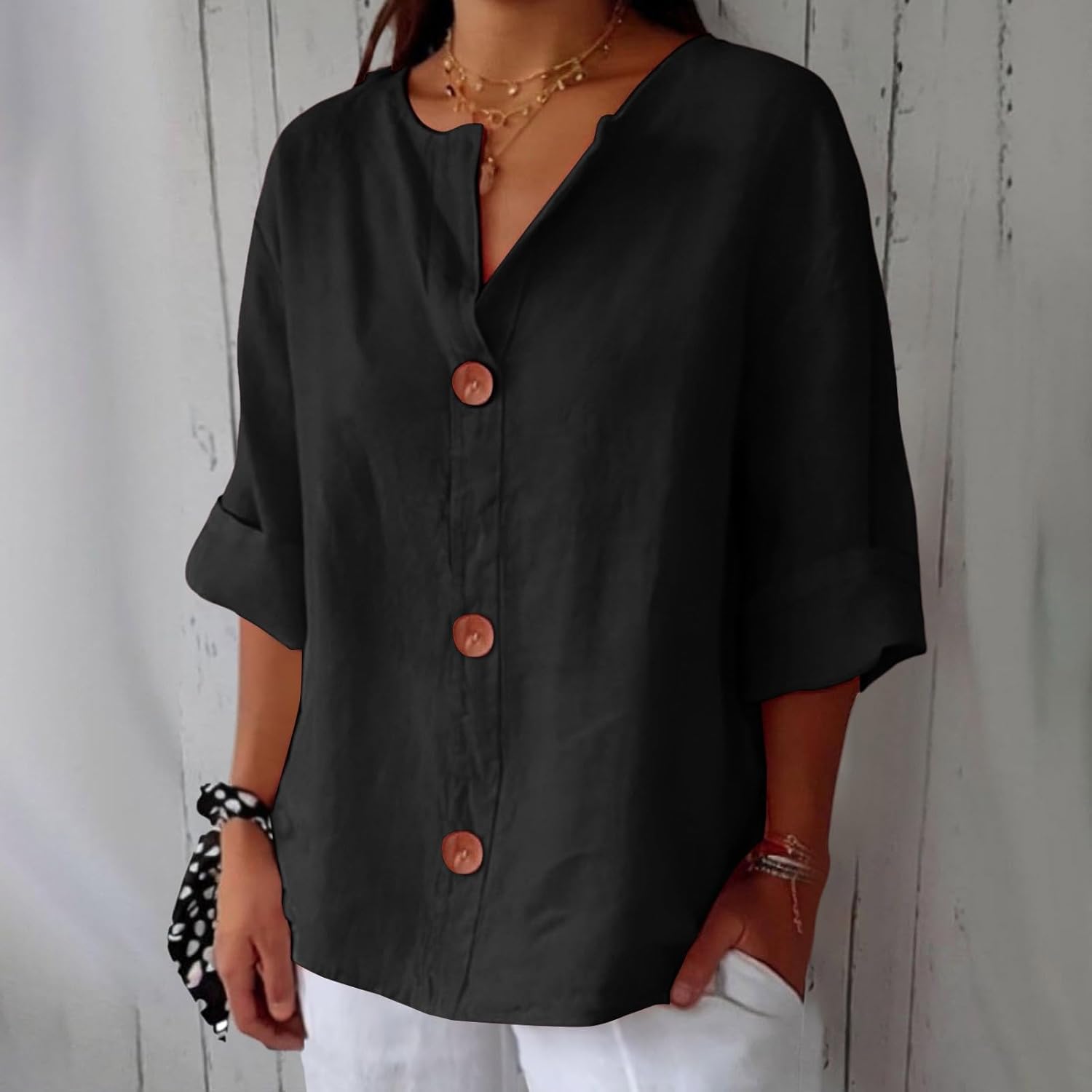 Liore™ – Blusa minimalista con estructura vertical