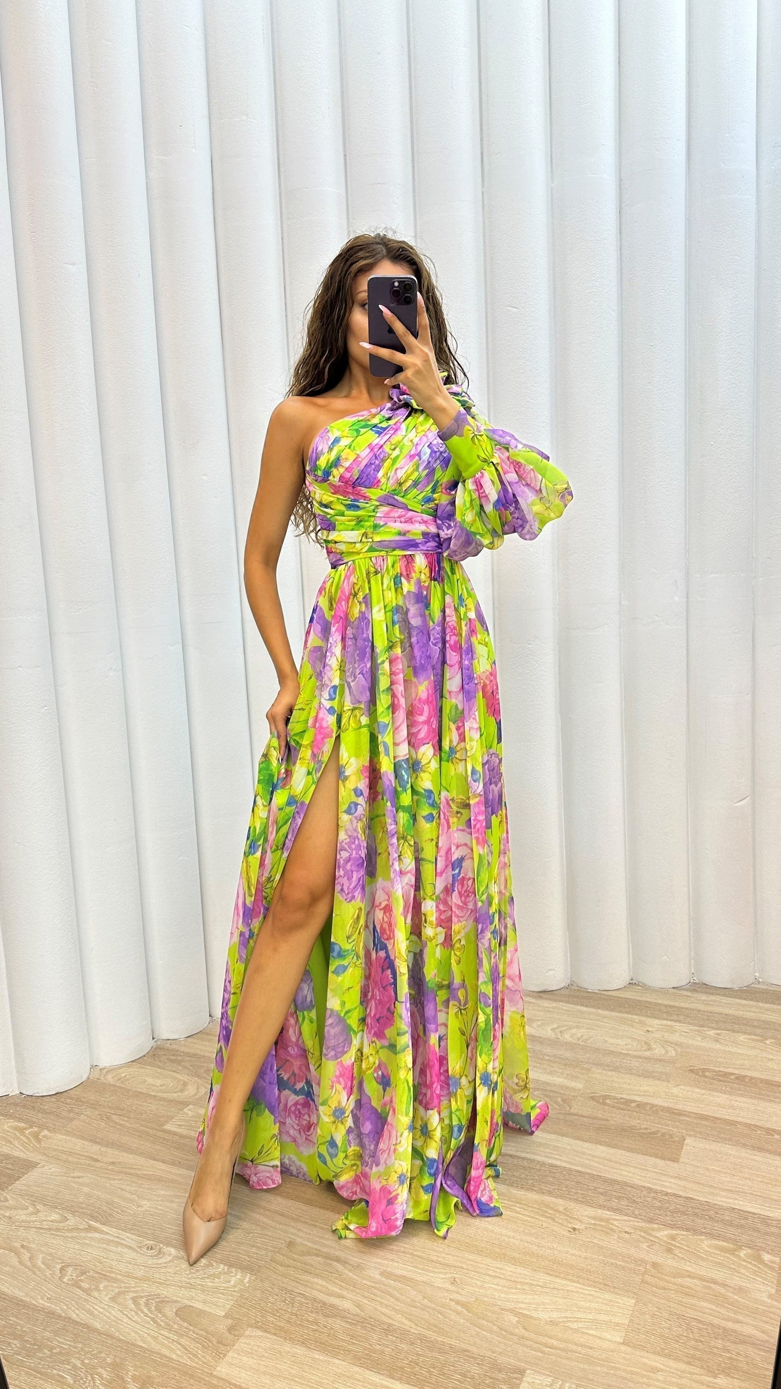 Evelyn™ | Vestido Drama Florido