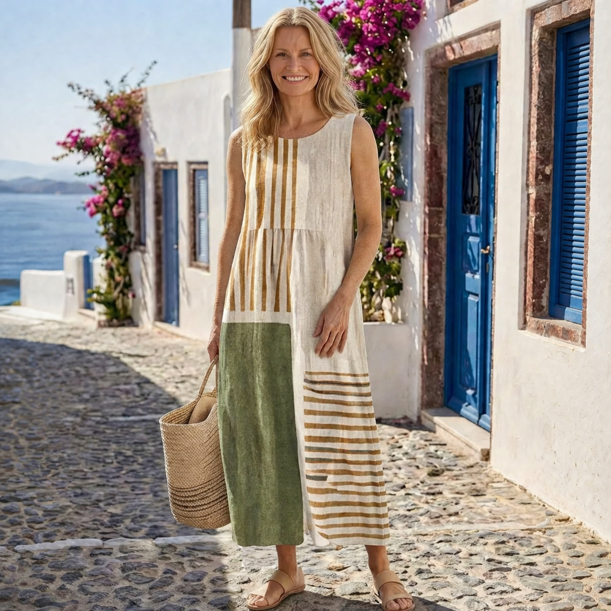 Vestido de Verano Cómodo de Estilo Italiano – Cubriente y Fresco