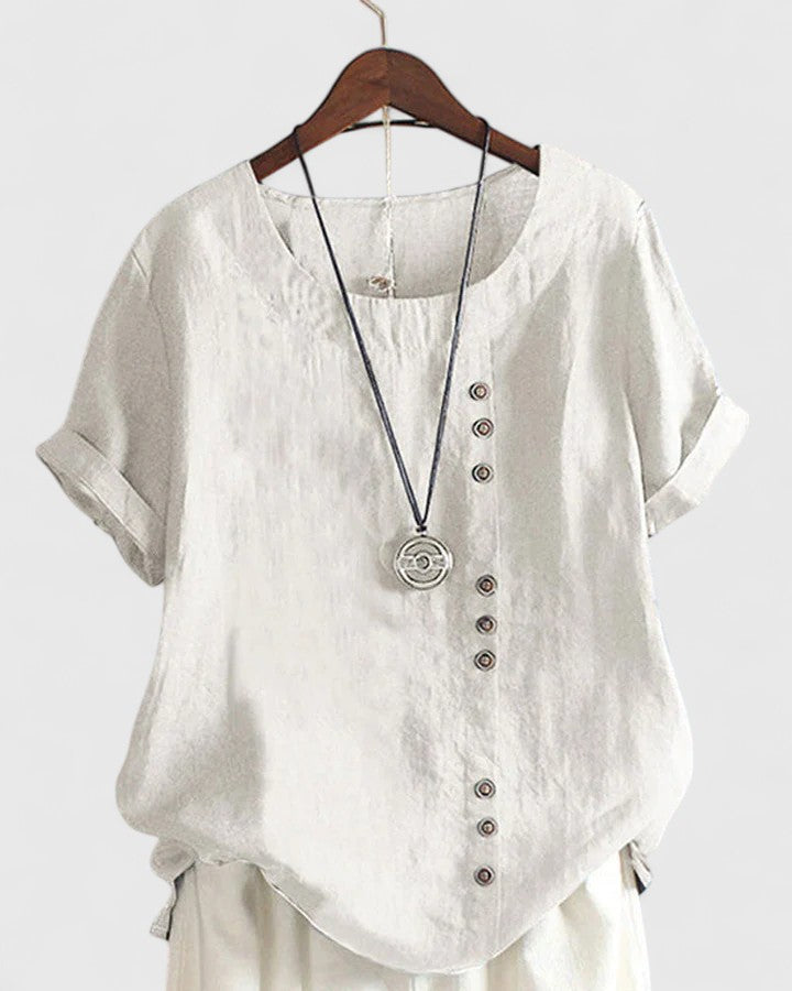 Elisavie | Blusa de Manga Corta Cómoda