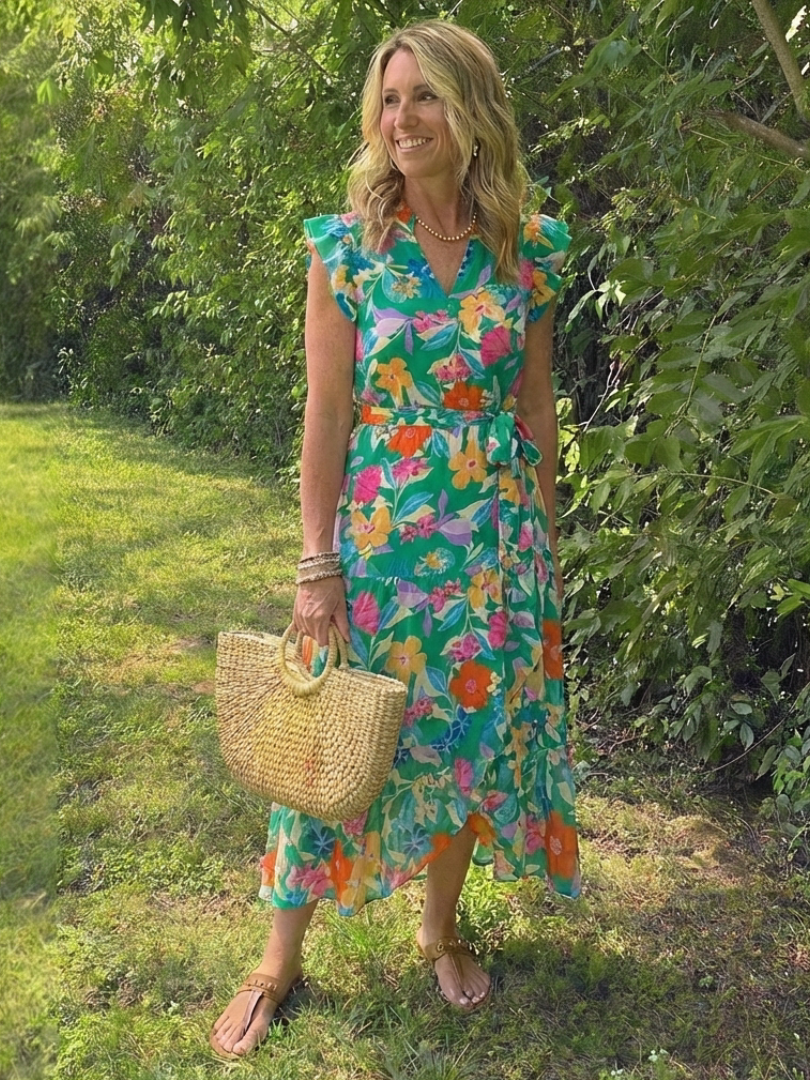 Lila | Vestido Midi Con Escote En V Y Capas