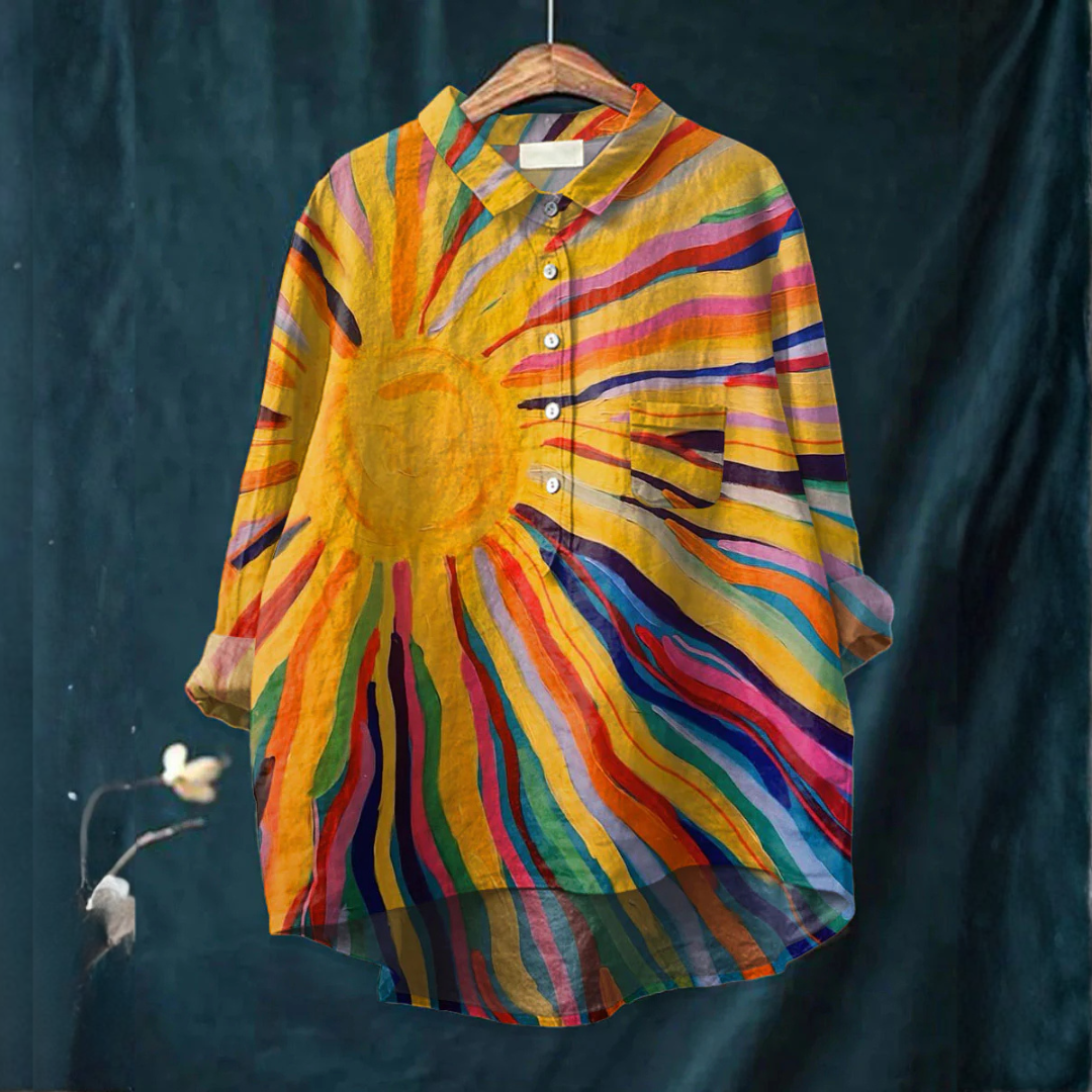 Luciana – Camisa de lino con estampado